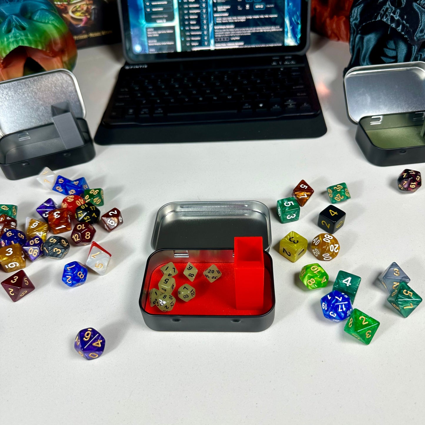 Pocket Roll Master | Travel Dice Tower and Set | D&D Travel Dice Tower | Mini Dice Tower Set | Free Mini Dice with Tower | Dice Tower