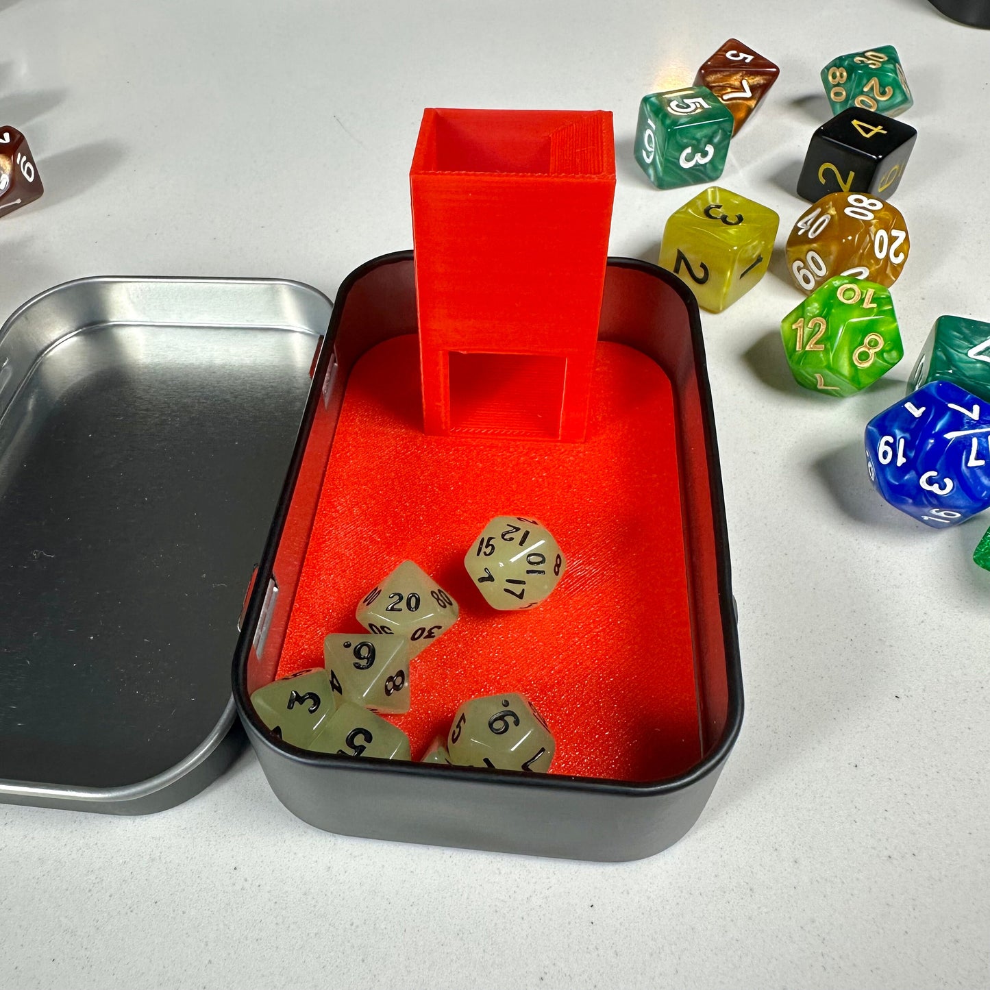Pocket Roll Master | Travel Dice Tower and Set | D&D Travel Dice Tower | Mini Dice Tower Set | Free Mini Dice with Tower | Dice Tower