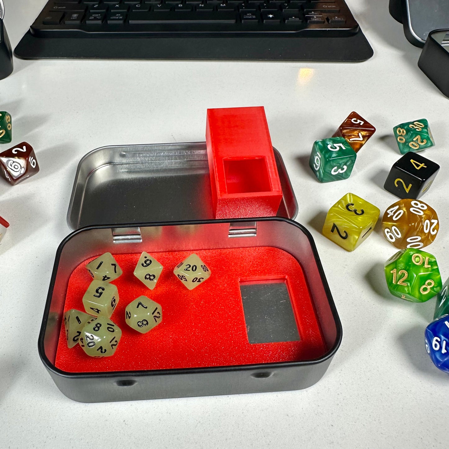 Pocket Roll Master | Travel Dice Tower and Set | D&D Travel Dice Tower | Mini Dice Tower Set | Free Mini Dice with Tower | Dice Tower