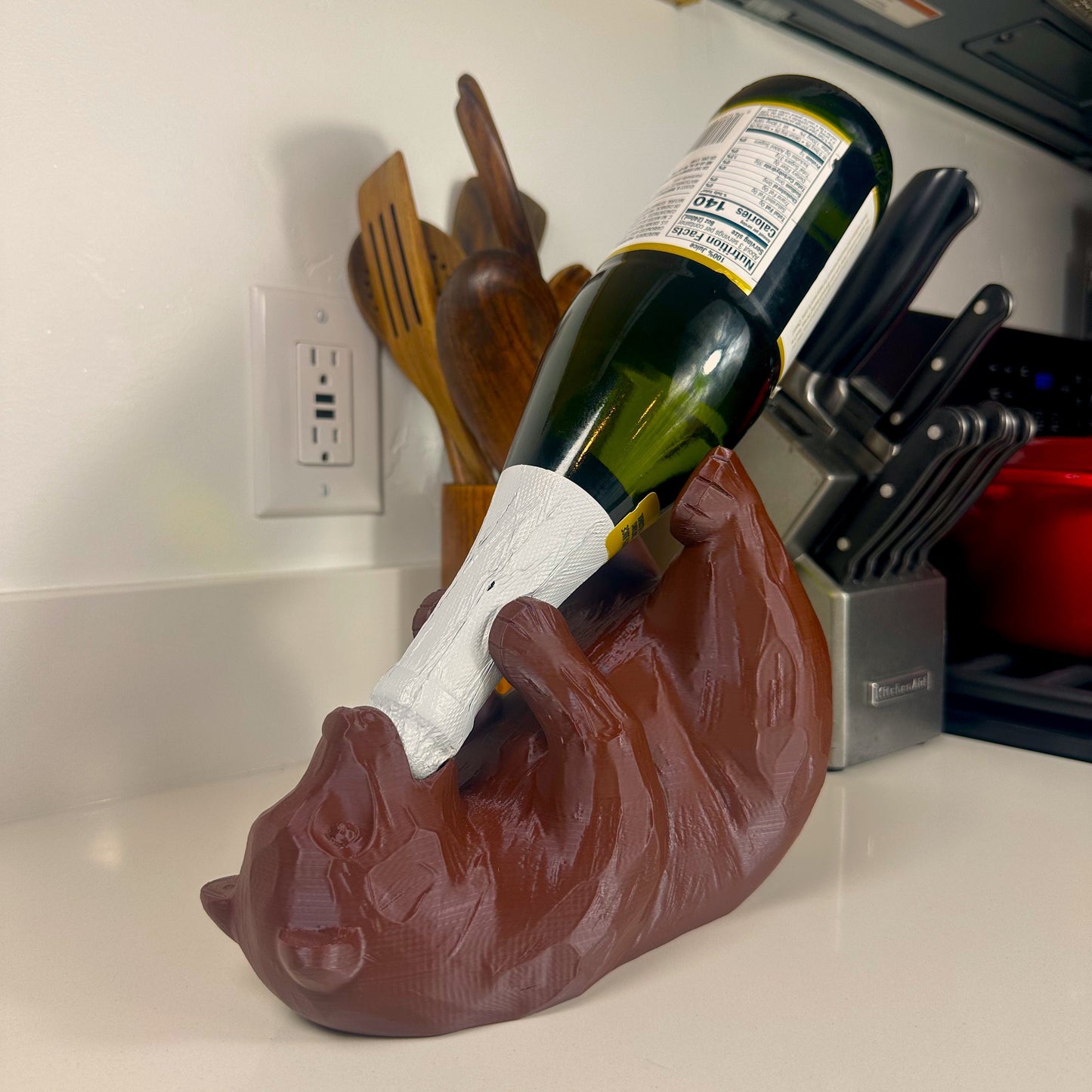 3D Printed Cute Bear Wine Holder