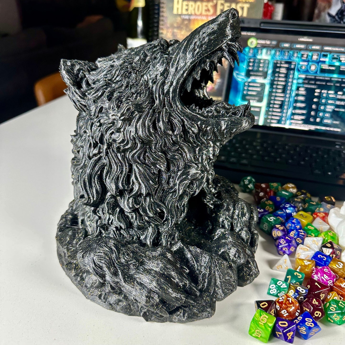 3D Printed Wolf Dice Tower